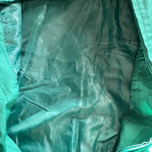 live mechanics well established mens green pinstripe  crest & sheild logo jacket - Picture 10 of 10